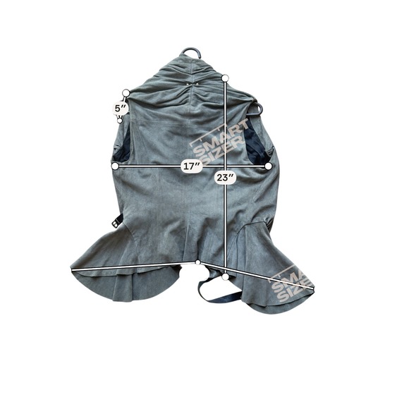 Grai Women Grey Suede Leather Draped Ruffle Peplum Vest Made in USA Size M - Picture 12 of 12